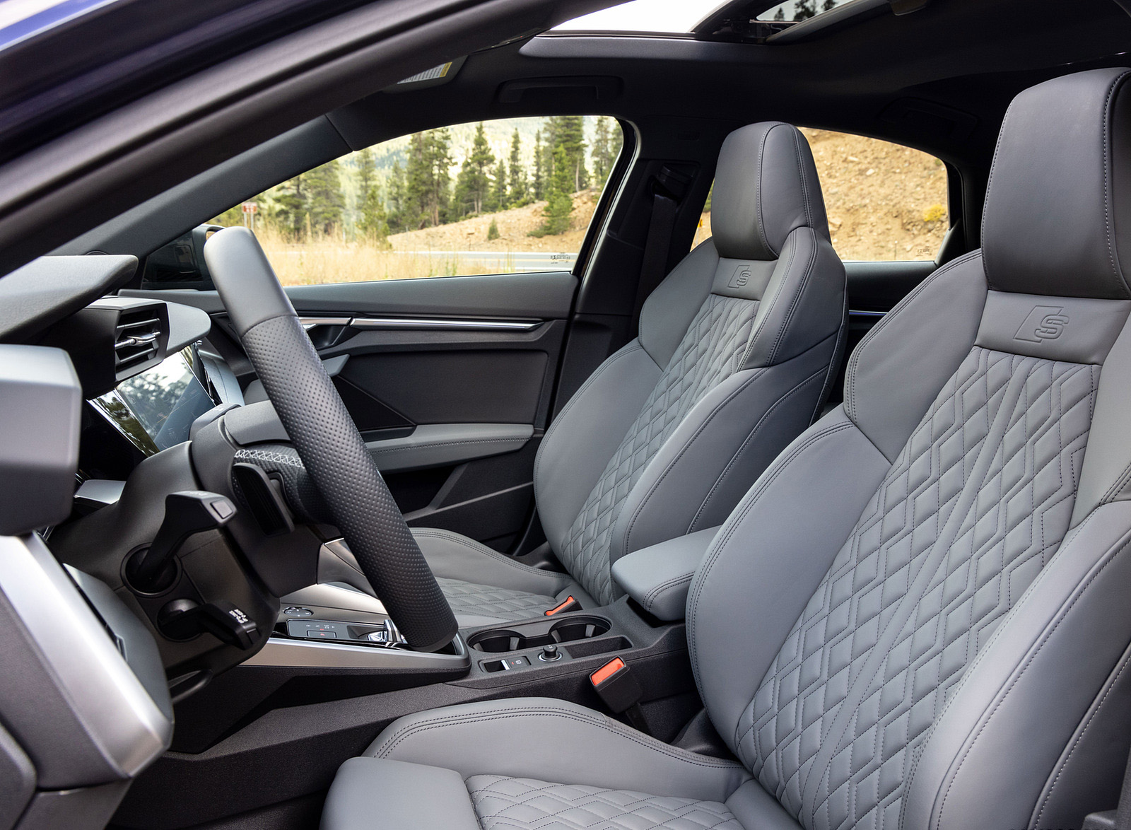 2022 Audi S3 (Color: Navarra Blue; US-Spec) Interior Front Seats Wallpapers #88 of 90
