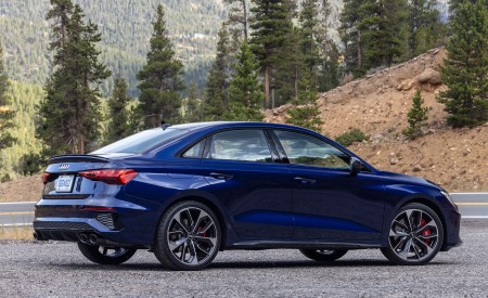 2022 Audi S3 (Color: Navarra Blue; US-Spec) Rear Three-Quarter Wallpapers 450x275 (67)