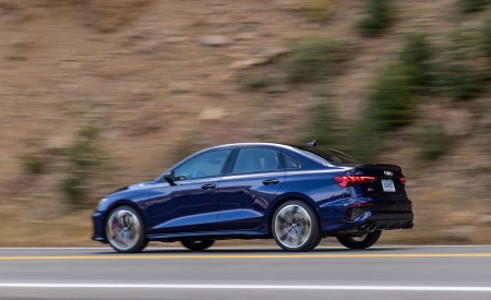 2022 Audi S3 (Color: Navarra Blue; US-Spec) Rear Three-Quarter Wallpapers 450x275 (61)