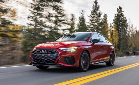 2022 Audi S3 (Color: Tango Red; US-Spec) Front Three-Quarter Wallpapers 450x275 (8)