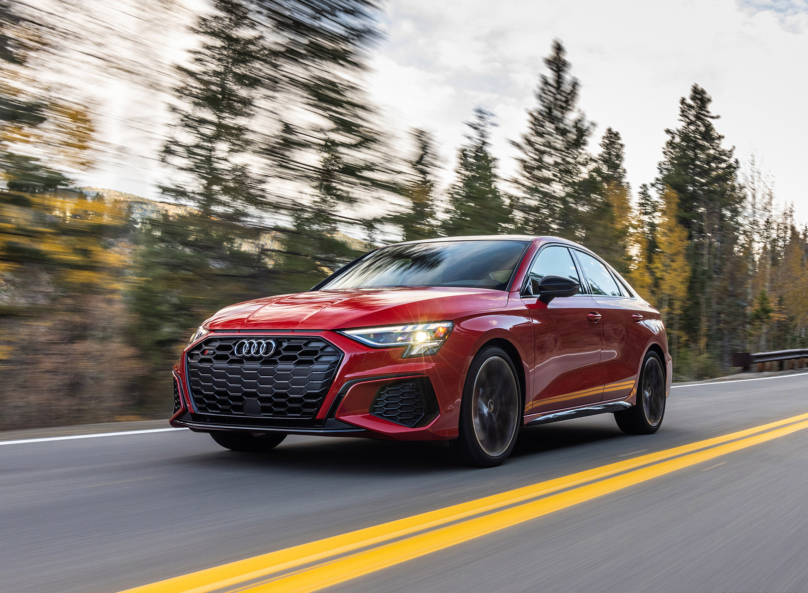 2022 Audi S3 (Color: Tango Red; US-Spec) Front Three-Quarter Wallpapers (8)