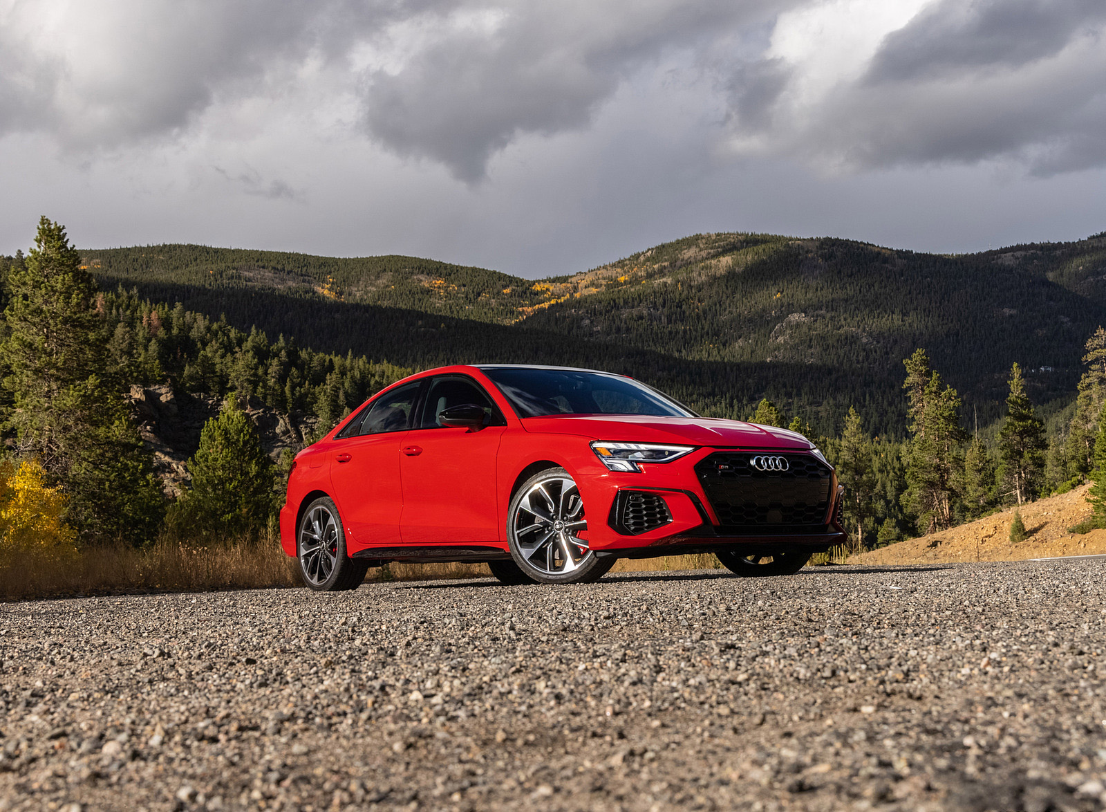 2022 Audi S3 (Color: Tango Red; US-Spec) Front Three-Quarter Wallpapers #19 of 90