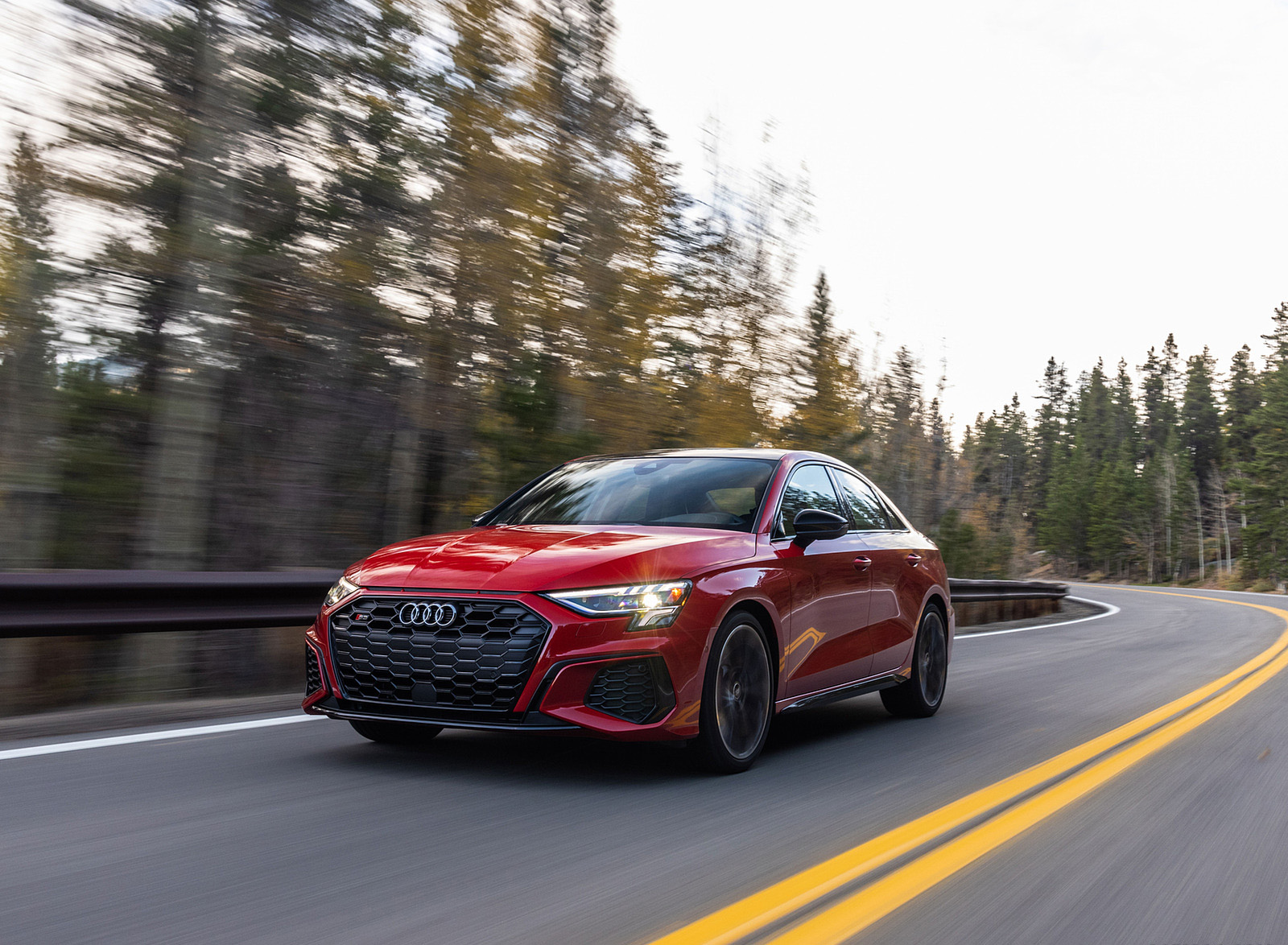 2022 Audi S3 (Color: Tango Red; US-Spec) Front Three-Quarter Wallpapers (9)