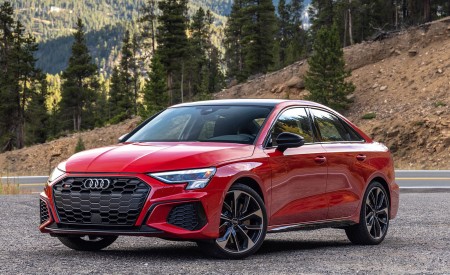 2022 Audi S3 (Color: Tango Red; US-Spec) Front Three-Quarter Wallpapers 450x275 (25)