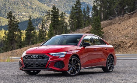 2022 Audi S3 (Color: Tango Red; US-Spec) Front Three-Quarter Wallpapers 450x275 (20)