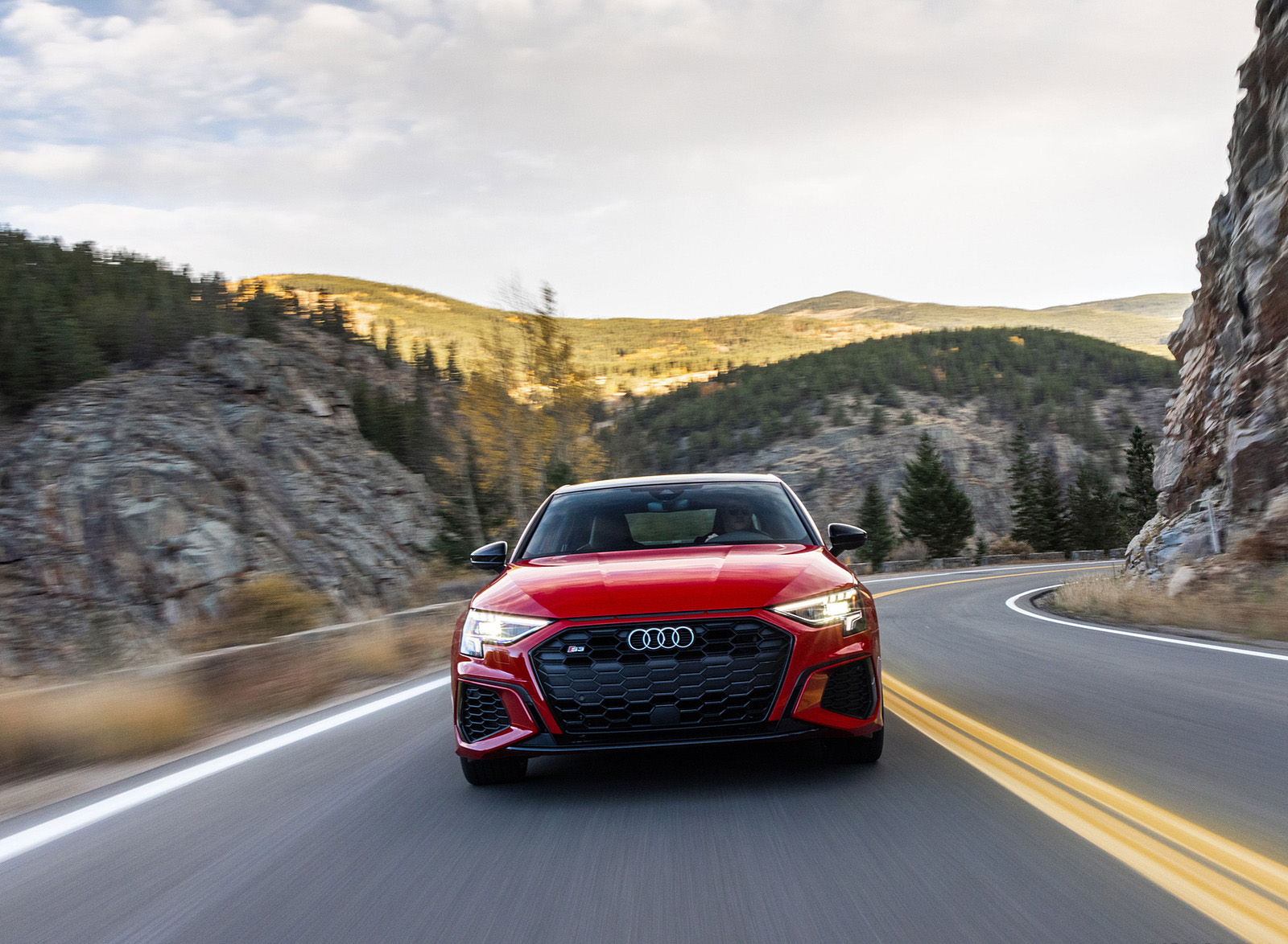 2022 Audi S3 (Color: Tango Red; US-Spec) Front Wallpapers (5)