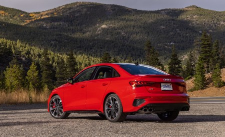 2022 Audi S3 (Color: Tango Red; US-Spec) Rear Three-Quarter Wallpapers 450x275 (21)