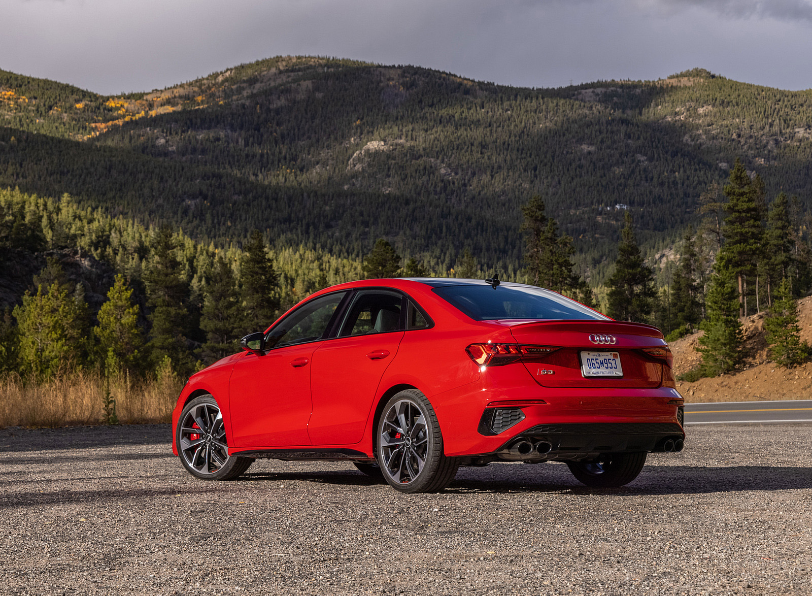 2022 Audi S3 (Color: Tango Red; US-Spec) Rear Three-Quarter Wallpapers #21 of 90