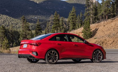 2022 Audi S3 (Color: Tango Red; US-Spec) Rear Three-Quarter Wallpapers 450x275 (22)