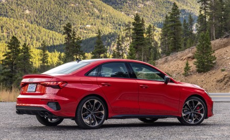 2022 Audi S3 (Color: Tango Red; US-Spec) Rear Three-Quarter Wallpapers 450x275 (26)