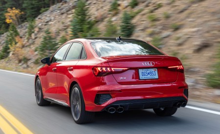 2022 Audi S3 (Color: Tango Red; US-Spec) Rear Three-Quarter Wallpapers 450x275 (16)