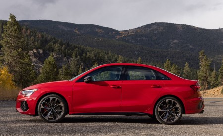 2022 Audi S3 (Color: Tango Red; US-Spec) Side Wallpapers 450x275 (23)
