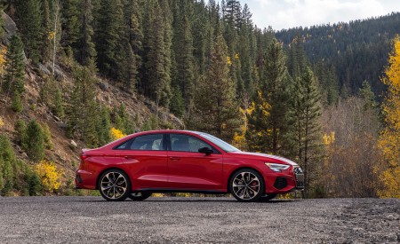 2022 Audi S3 (Color: Tango Red; US-Spec) Side Wallpapers 450x275 (27)