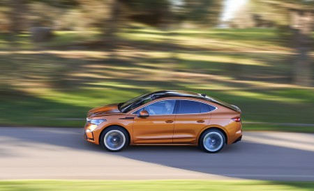 2022 Škoda ENYAQ Coupe iV (Color: Phoenix Orange) Side Wallpapers 450x275 (84)