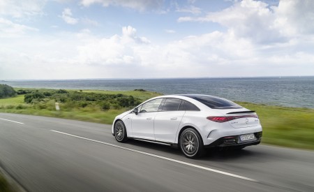 2023 Mercedes-AMG EQE 53 4MATIC+ (Color: Opalite White Bright) Rear Three-Quarter Wallpapers 450x275 (41)