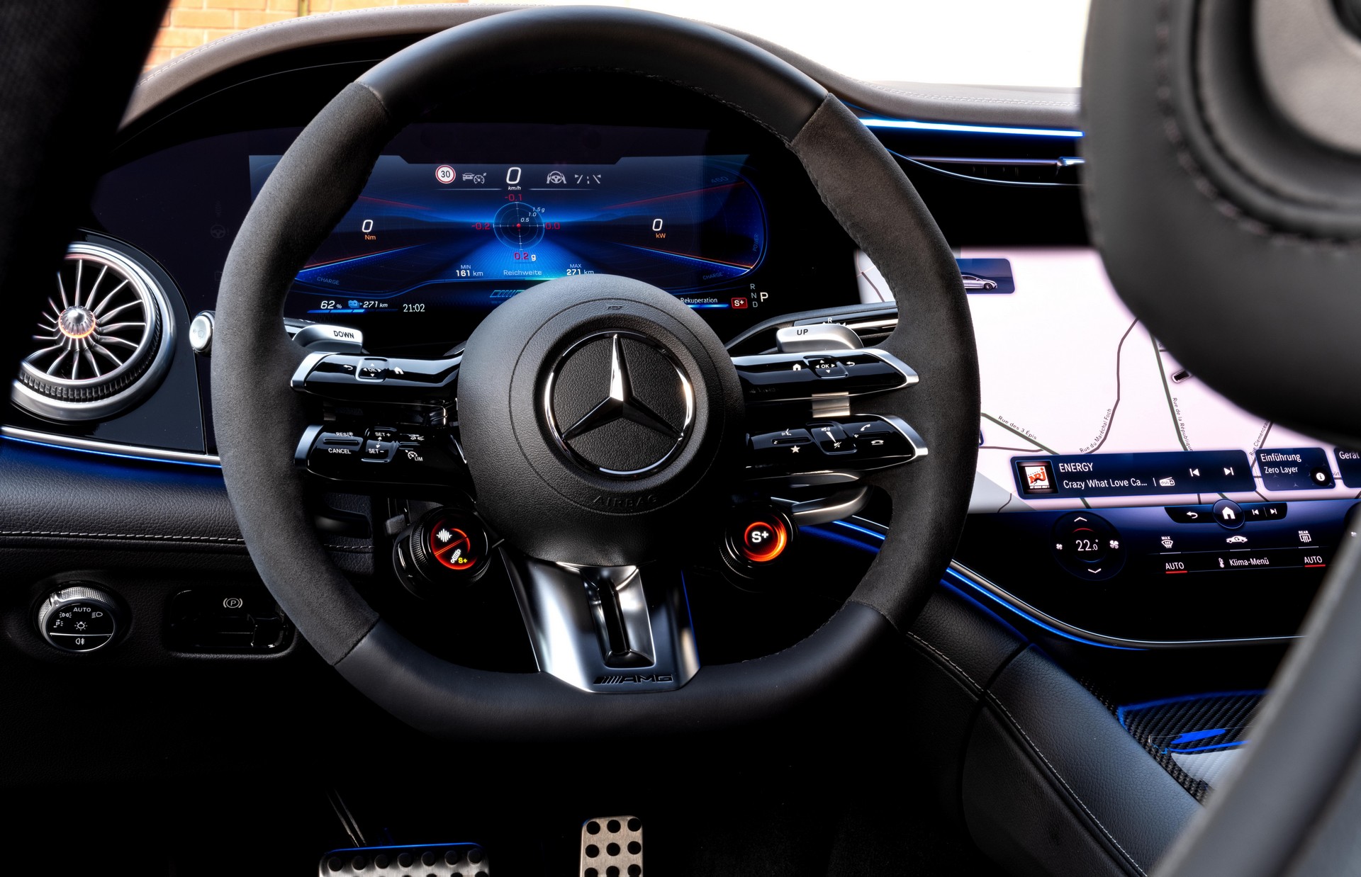 2023 Mercedes-AMG EQE 53 4MATIC+ (Color: Spectral Blue) Interior Steering Wheel Wallpapers #163 of 241