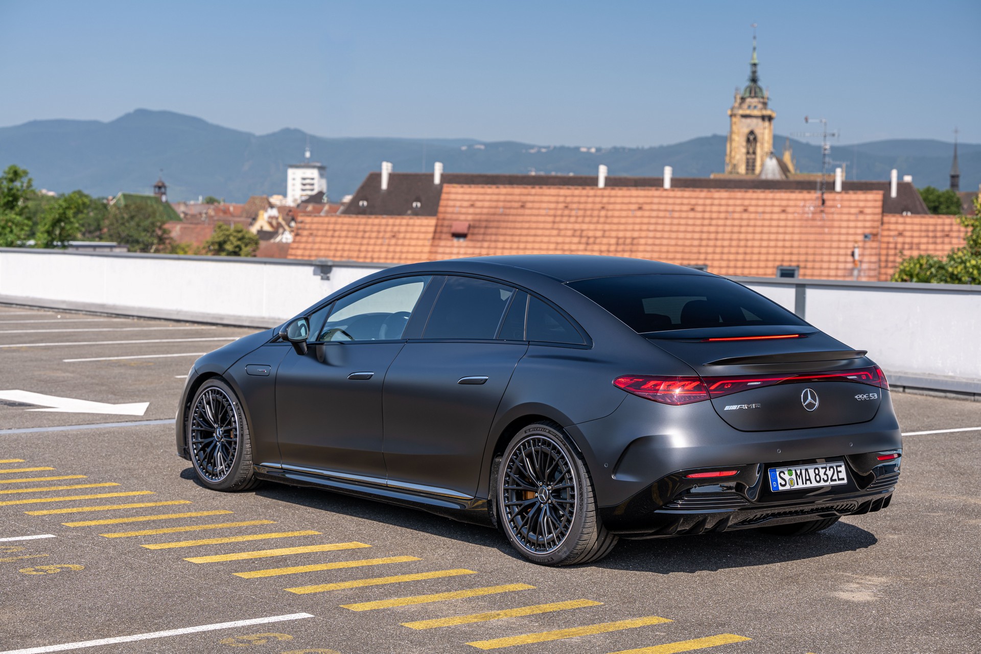 2023 Mercedes-AMG EQE 53 4MATIC+ (Color: MANUFAKTUR Graphite Grey Magno Matte) Rear Three-Quarter Wallpapers #177 of 241