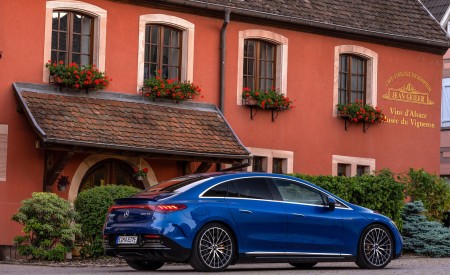 2023 Mercedes-AMG EQE 53 4MATIC+ (Color: Spectral Blue) Rear Three-Quarter Wallpapers 450x275 (139)