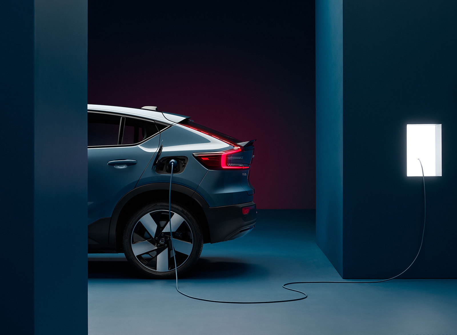 2023 Volvo XC40 Recharge (Color: Fjord Blue) Charging Connector Wallpapers #11 of 45