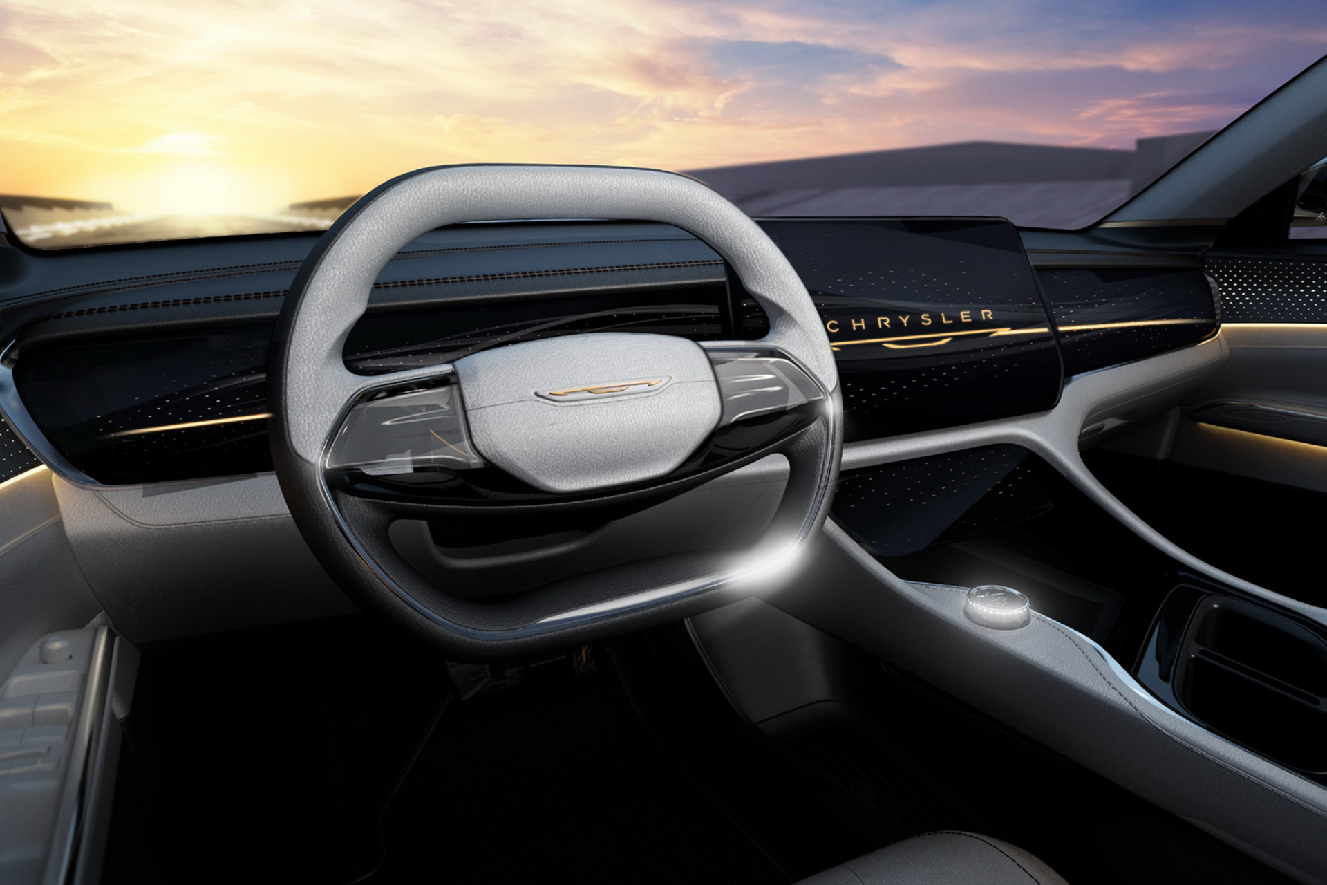 2022 Chrysler Airflow Graphite Concept Interior Steering Wheel Wallpapers (10)