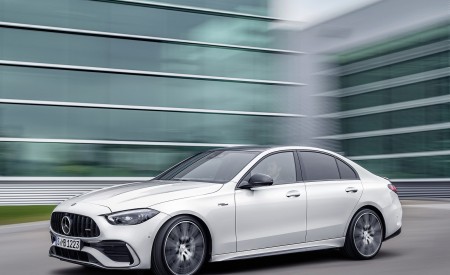 2023 Mercedes-AMG C 43 4MATIC (Color: Opalite White) Front Three-Quarter Wallpapers 450x275 (7)