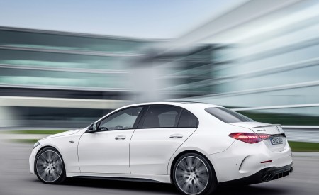 2023 Mercedes-AMG C 43 4MATIC (Color: Opalite White) Rear Three-Quarter Wallpapers 450x275 (9)