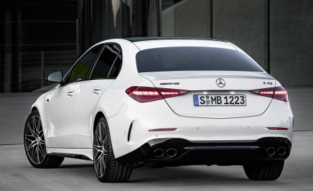 2023 Mercedes-AMG C 43 4MATIC (Color: Opalite White) Rear Wallpapers 450x275 (11)