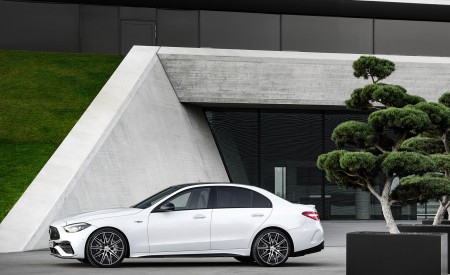 2023 Mercedes-AMG C 43 4MATIC (Color: Opalite White) Side Wallpapers 450x275 (18)
