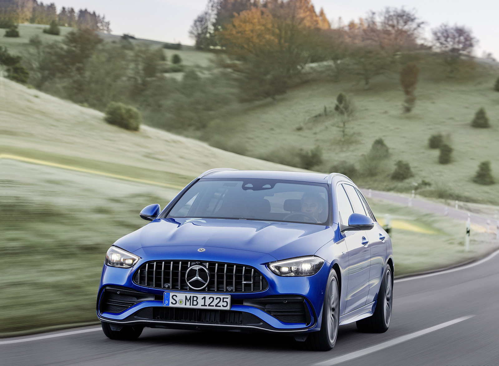 2023 Mercedes-AMG C 43 Estate 4MATIC T-Modell (Color: Spectral Blue) Front Wallpapers (1)