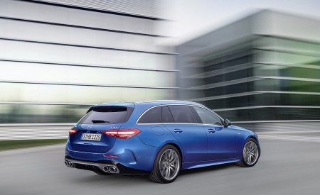 2023 Mercedes-AMG C 43 Estate 4MATIC T-Modell (Color: Spectral Blue) Rear Three-Quarter Wallpapers 450x275 (11)