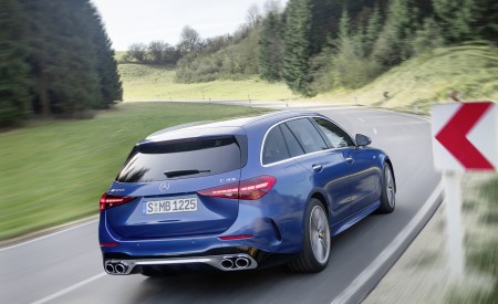 2023 Mercedes-AMG C 43 Estate 4MATIC T-Modell (Color: Spectral Blue) Rear Three-Quarter Wallpapers 450x275 (3)