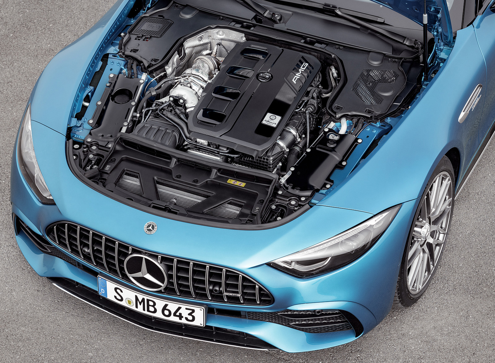 2023 Mercedes-AMG SL 43 (Color: Hyperblue Metallic) Engine Wallpapers #36 of 43