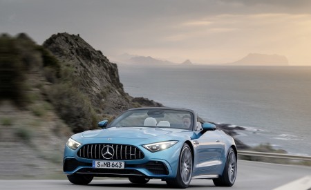2023 Mercedes-AMG SL 43 (Color: Hyperblue Metallic) Front Wallpapers  450x275 (11)