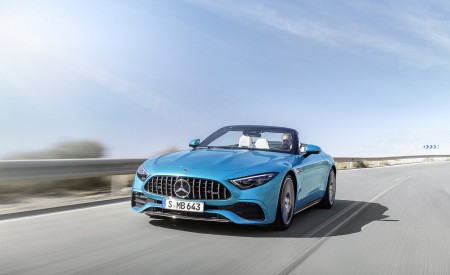 2023 Mercedes-AMG SL 43 (Color: Hyperblue Metallic) Front Wallpapers 450x275 (3)