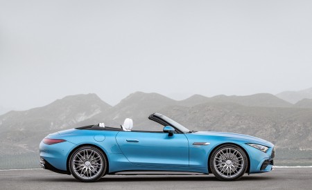 2023 Mercedes-AMG SL 43 (Color: Hyperblue Metallic) Side Wallpapers 450x275 (21)