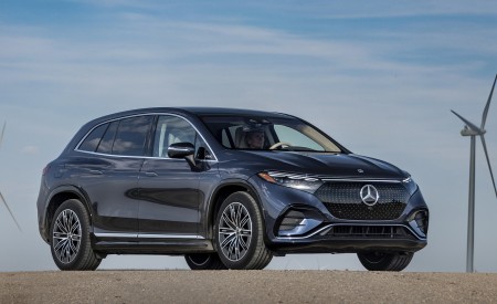 2023 Mercedes-Benz EQS SUV 580 4MATIC AMG Line (Color: Sodalite Blue) Front Three-Quarter Wallpapers 450x275 (181)