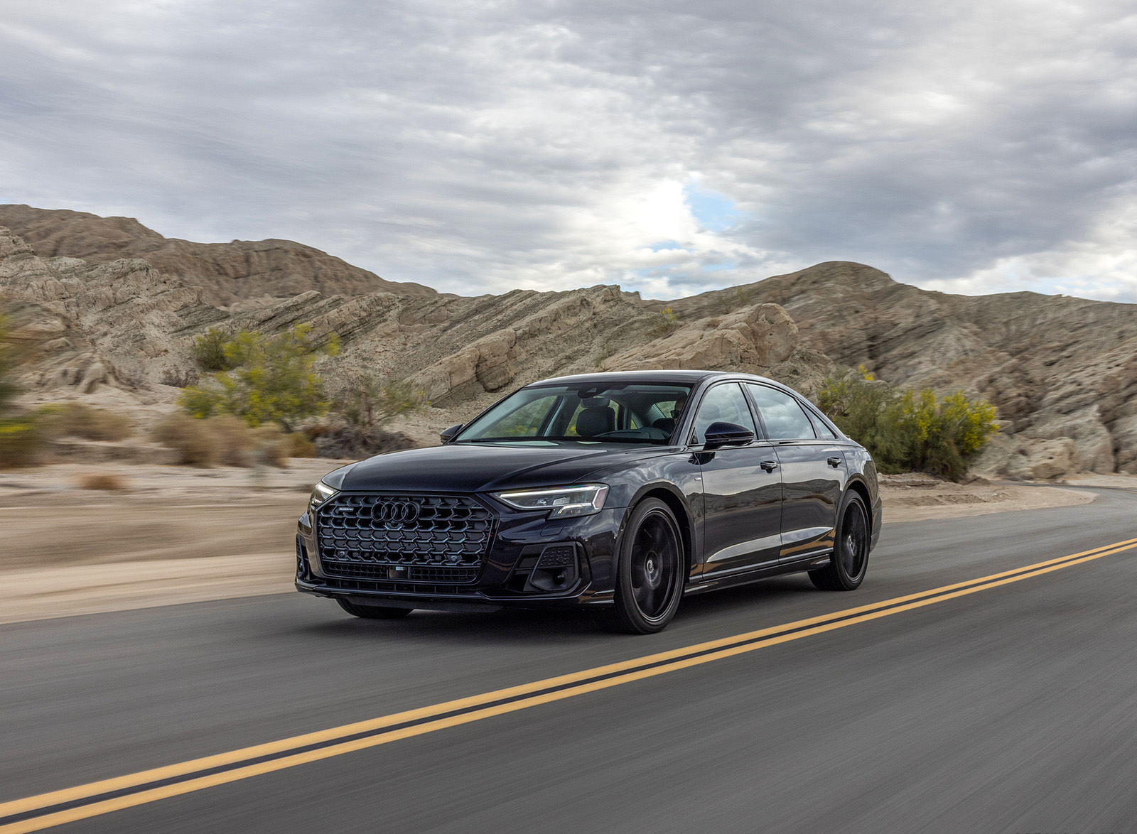 2022 Audi A8 (Color: Firmament Blue; US-Spec) Front Three-Quarter Wallpapers #2 of 75