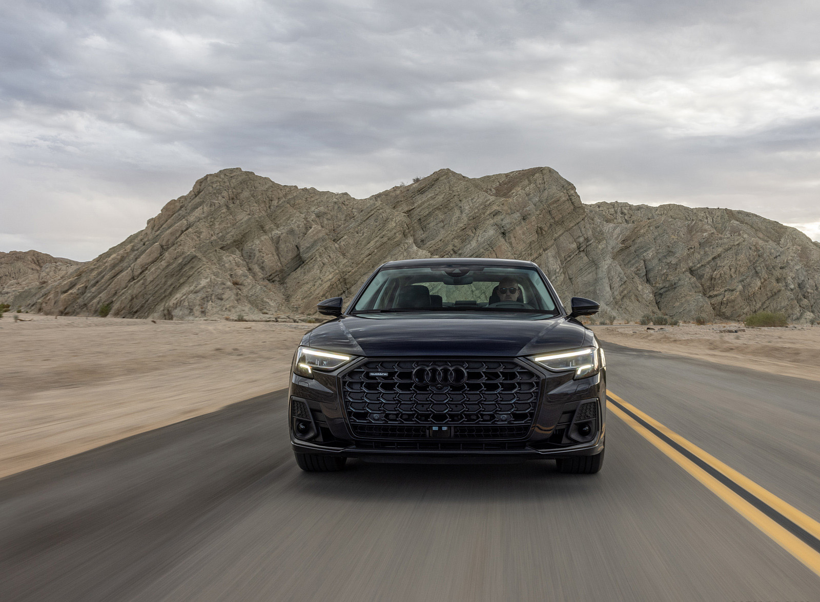 2022 Audi A8 (Color: Firmament Blue; US-Spec) Front Wallpapers #5 of 75