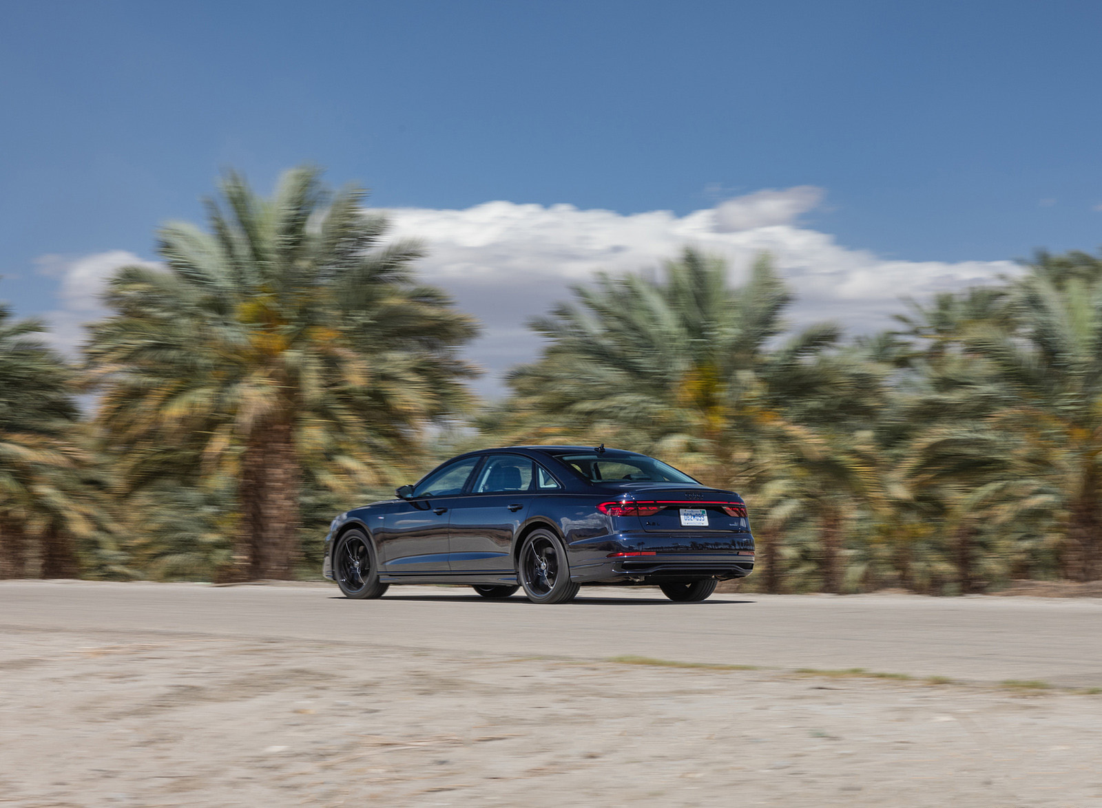 2022 Audi A8 (Color: Firmament Blue; US-Spec) Rear Three-Quarter Wallpapers (9)