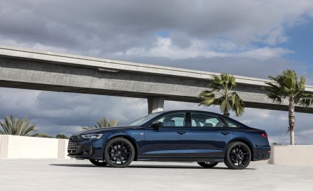 2022 Audi A8 (Color: Firmament Blue; US-Spec) Side Wallpapers 450x275 (36)