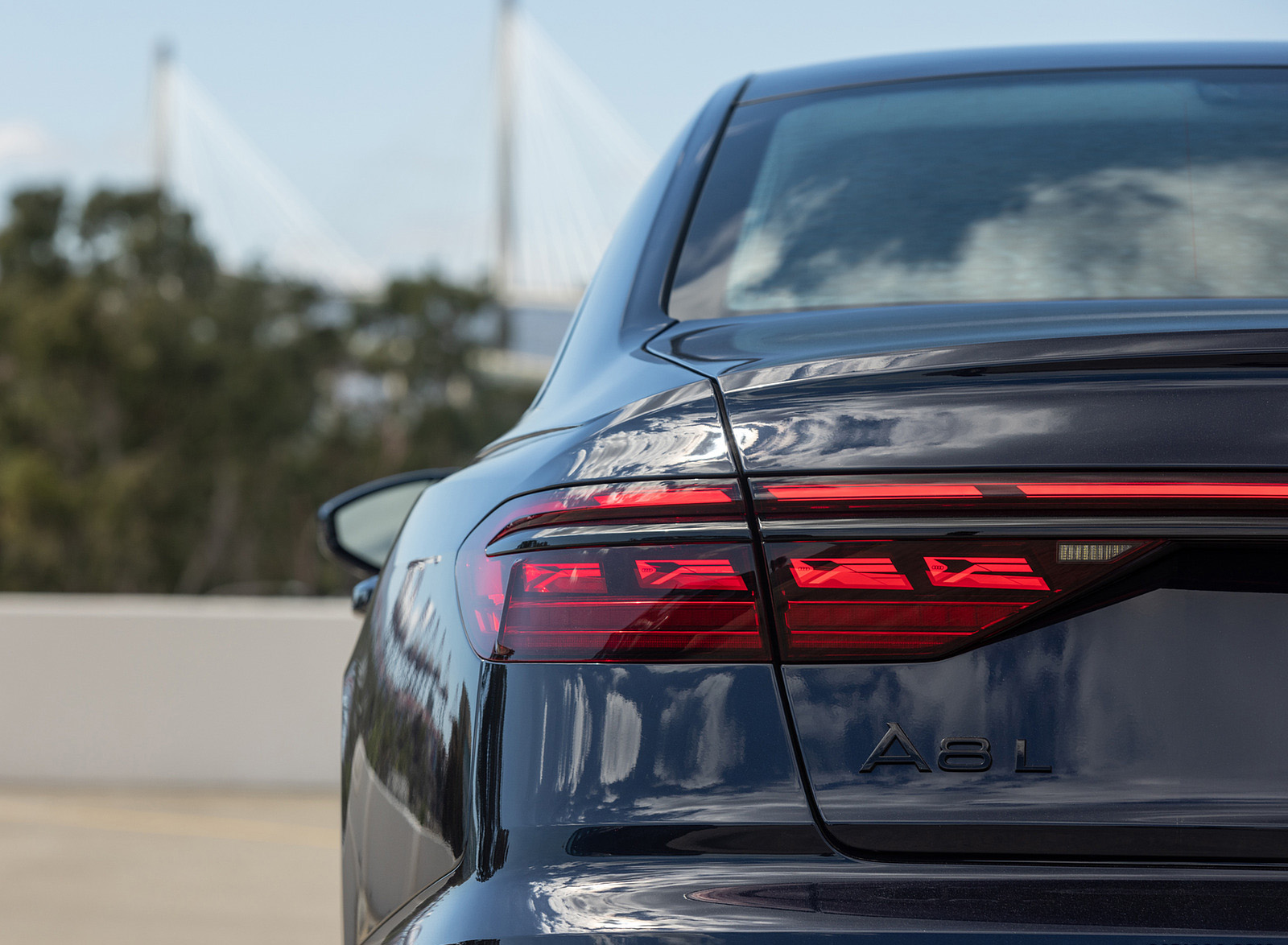 2022 Audi A8 (Color: Firmament Blue; US-Spec) Tail Light Wallpapers #45 of 75
