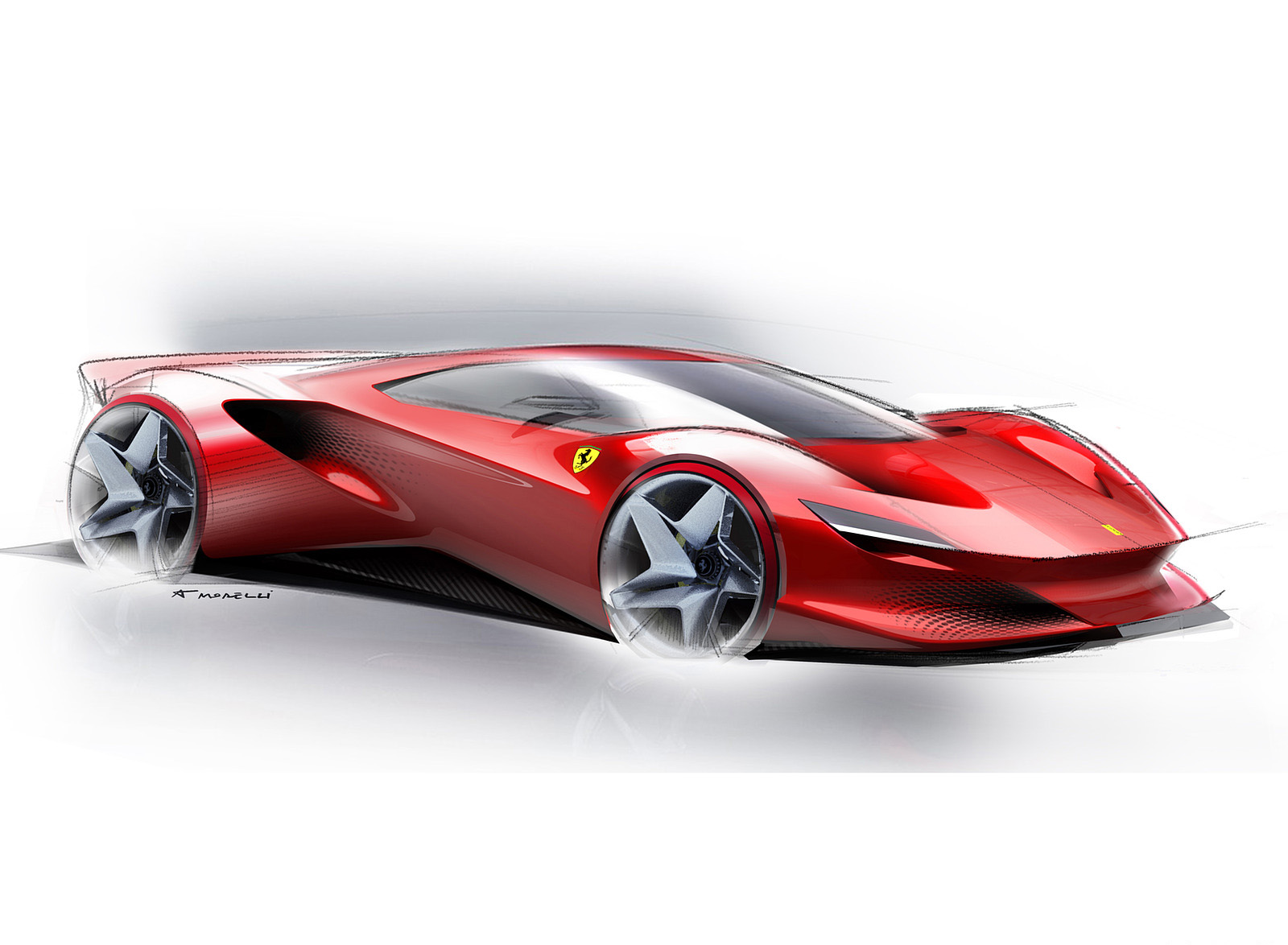 2022 Ferrari SP48 Unica Design Sketch Wallpapers #11 of 12