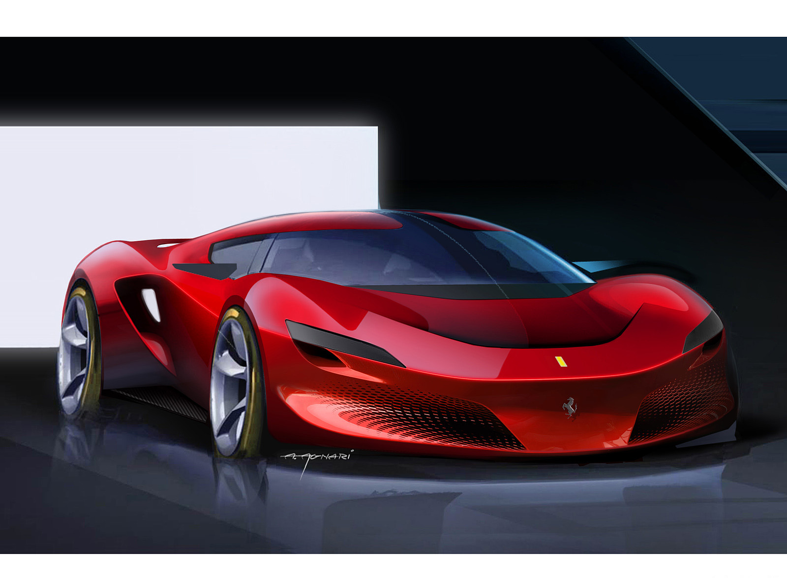 2022 Ferrari SP48 Unica Design Sketch Wallpapers (7)