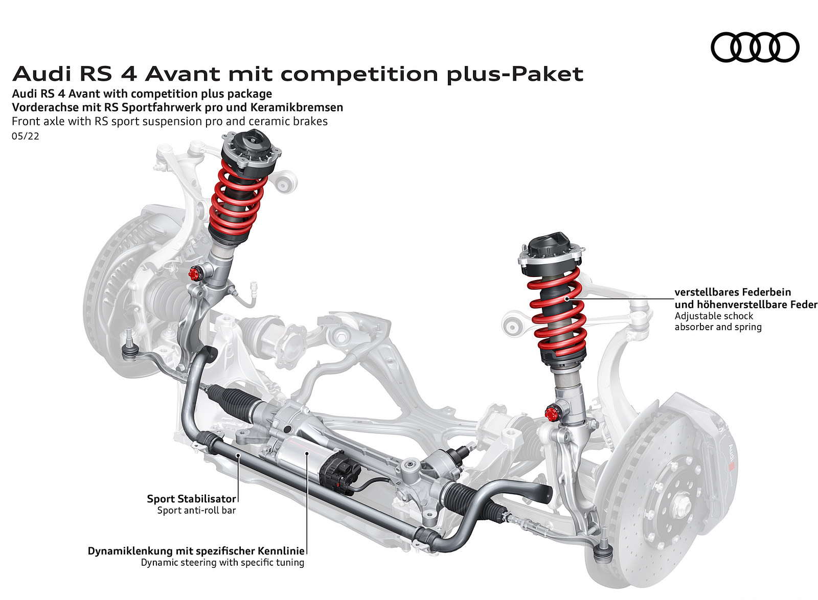 2023 Audi RS 4 Avant Competition Plus Front axle with RS sport suspension pro and ceramic brakes Wallpapers #44 of 48