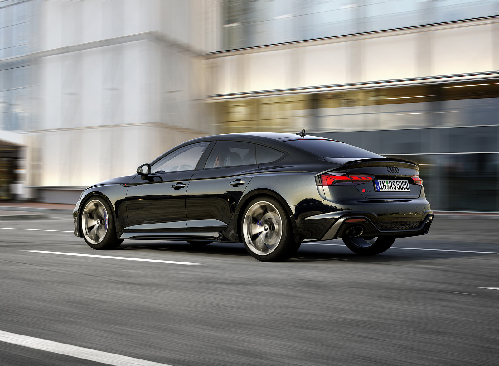 2023 Audi RS 5 Sportback Competition Plus (Color: Sebring Black) Rear Three-Quarter Wallpapers #5 of 42