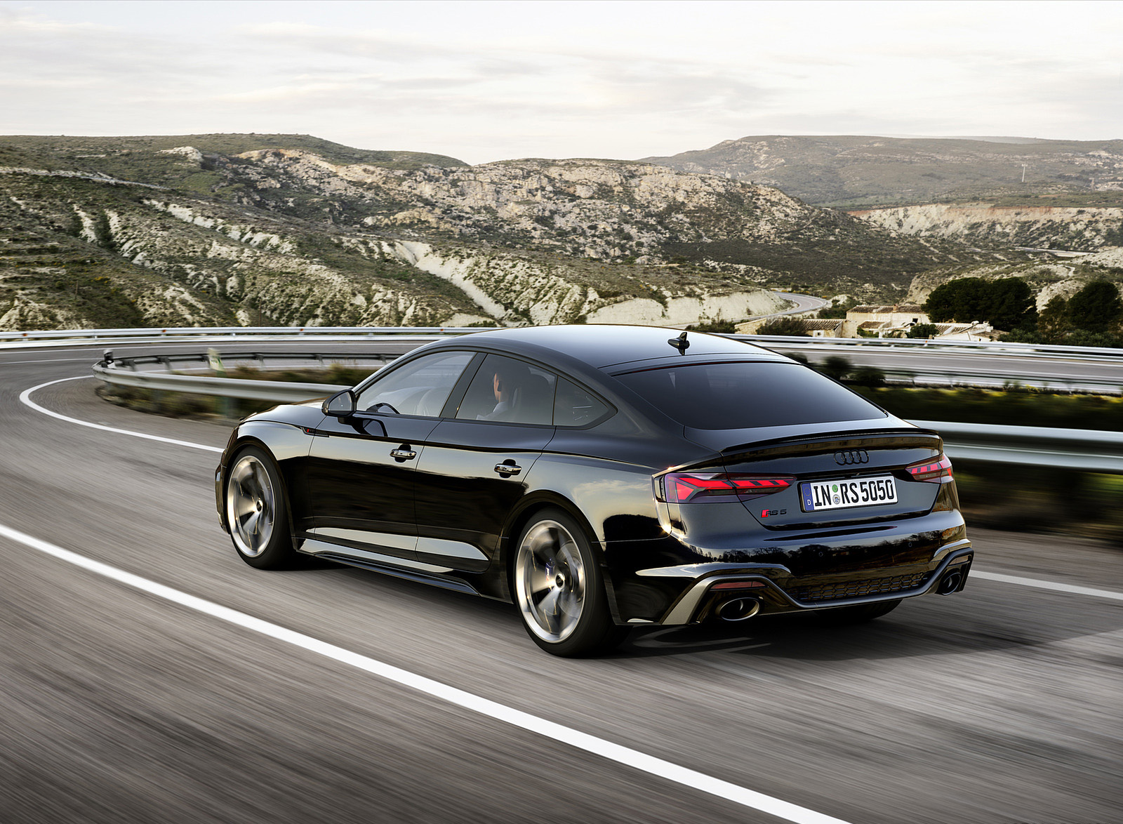 2023 Audi RS 5 Sportback Competition Plus (Color: Sebring Black) Rear Three-Quarter Wallpapers (3)