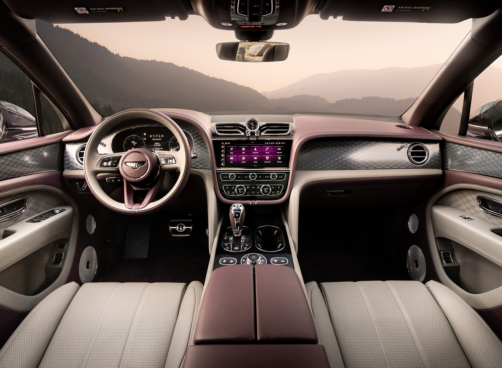 2023 Bentley Bentayga Extended Wheelbase Exquisite (Color: Damson) Interior Cockpit Wallpapers #108 of 115