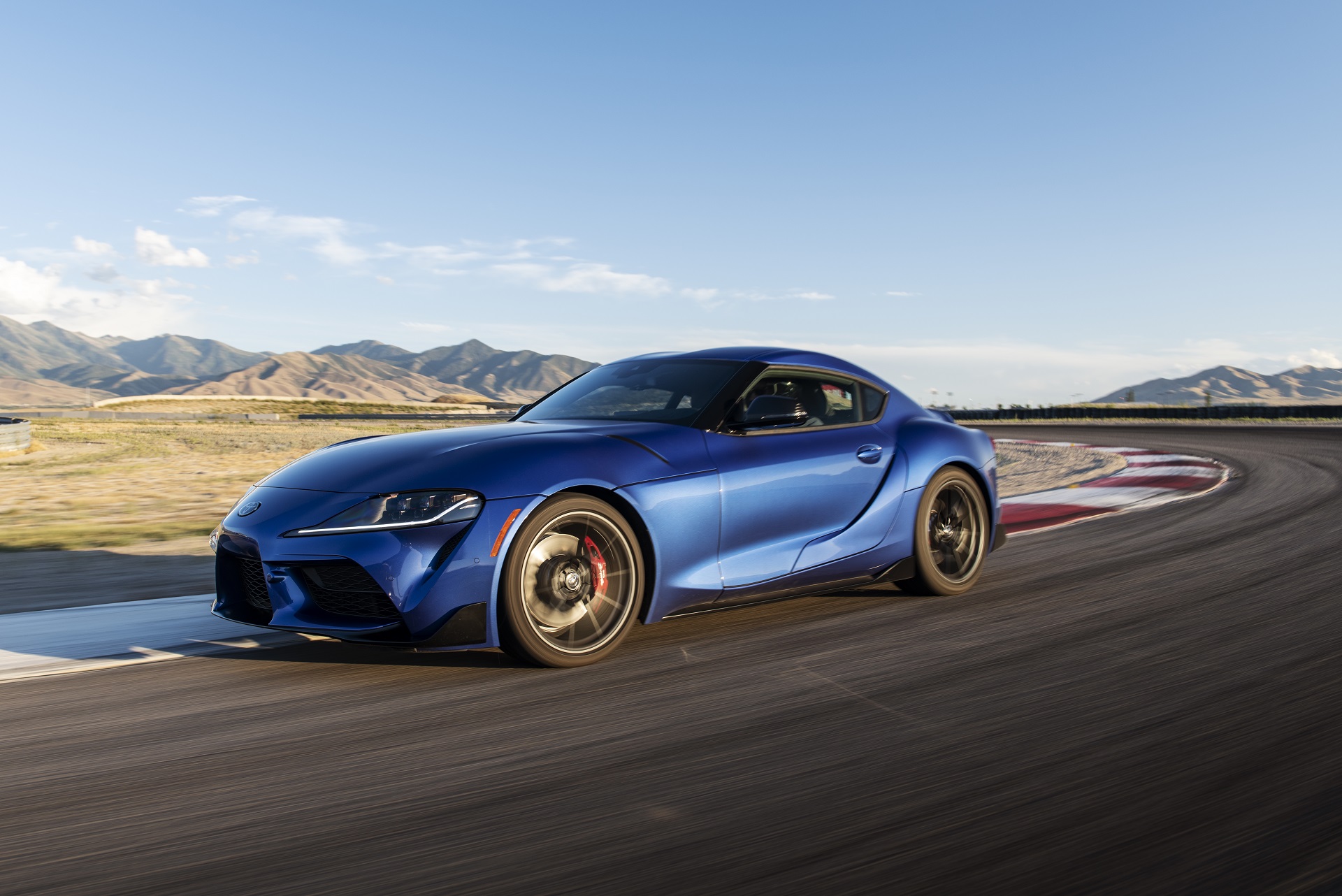 2023 Toyota GR Supra 3.0 Premium MT (Color: Stratosphere Blue) Front Three-Quarter Wallpapers (3)