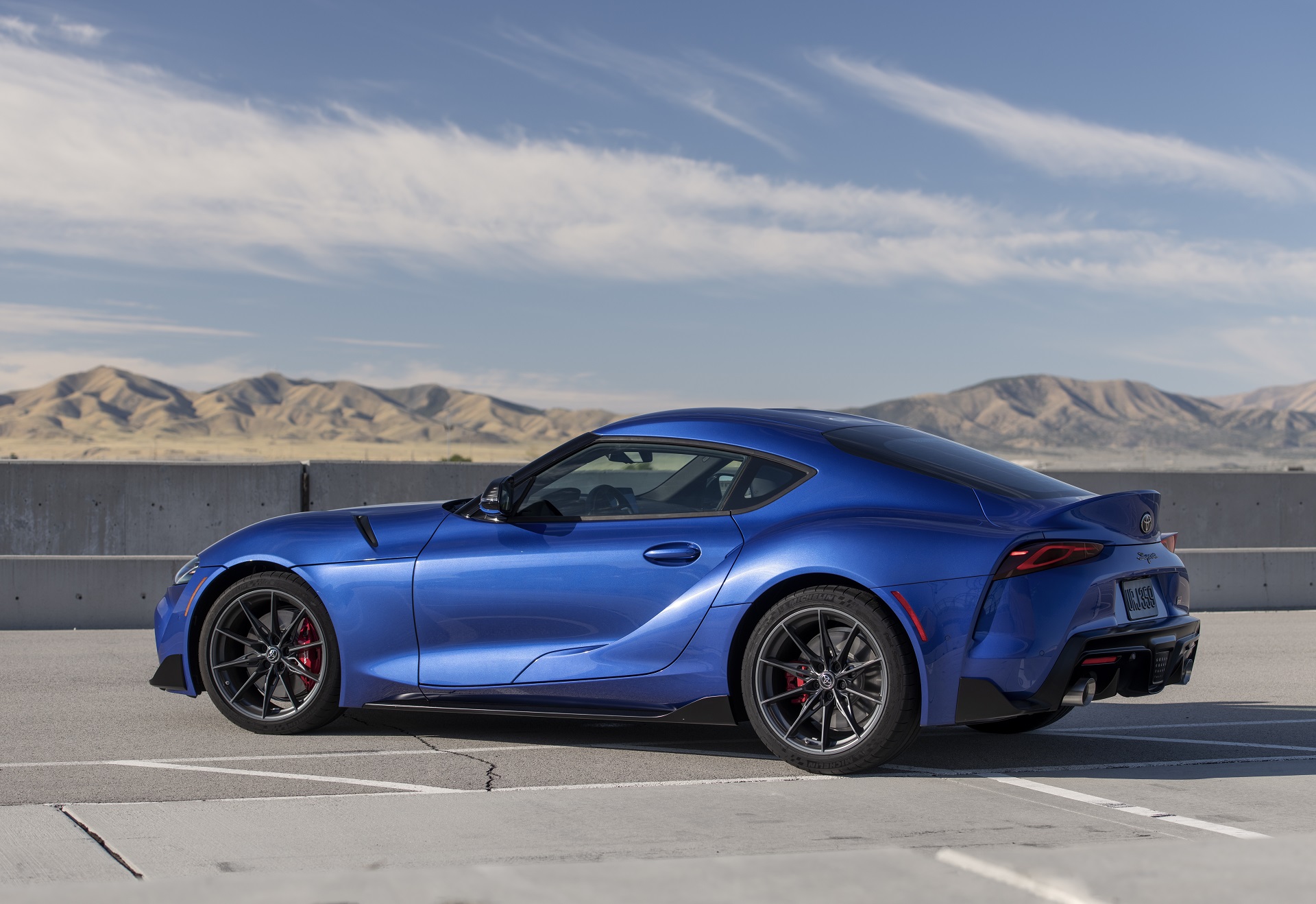 2023 Toyota GR Supra 3.0 Premium MT (Color: Stratosphere Blue) Rear Three-Quarter Wallpapers #28 of 76