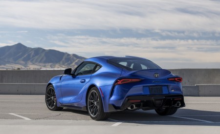 2023 Toyota GR Supra 3.0 Premium MT (Color: Stratosphere Blue) Rear Three-Quarter Wallpapers 450x275 (29)